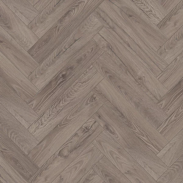 GoodHome Chesterfield Grey Natural Oak effect Synchronic Herringbone Laminate Flooring, 0.87m² - Image 3