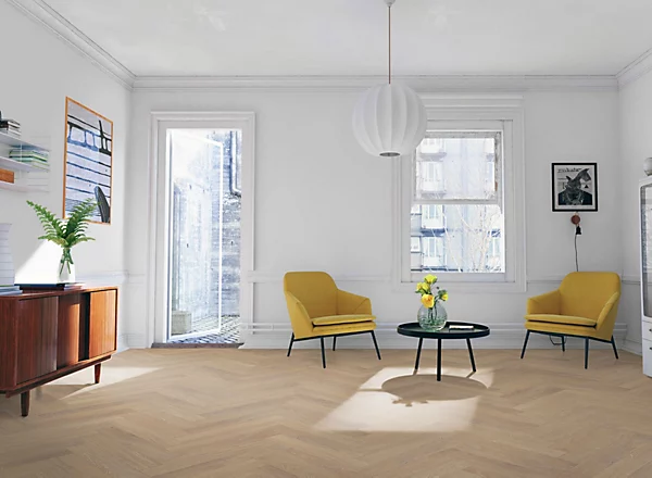 Lignum Fusion Twelve Premium Herringbone 12mm - Desert Oak - Laminate Flooring - 1.92m² Pack - Image 2