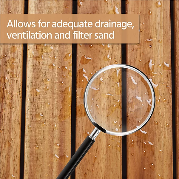 Acacia Wood Interlocking Deck Tiles Waterproof Flooring Tiles - Image 2