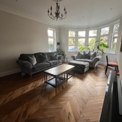 Double Smoked Chevron Flooring