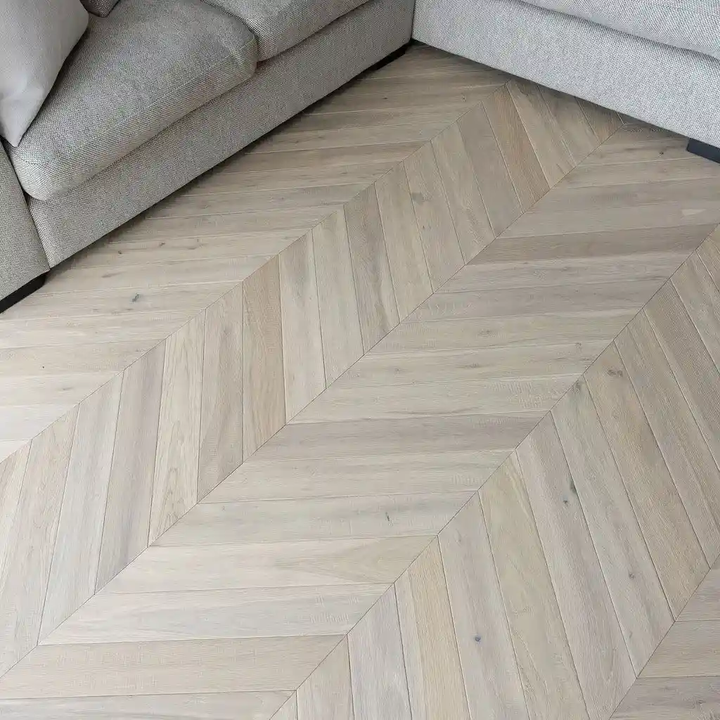 Oak chevron pattern flooring UAE