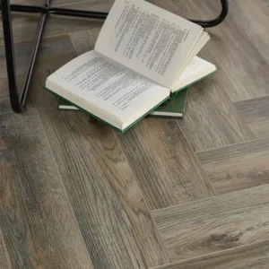 Smoked Grey Brown Herringbone