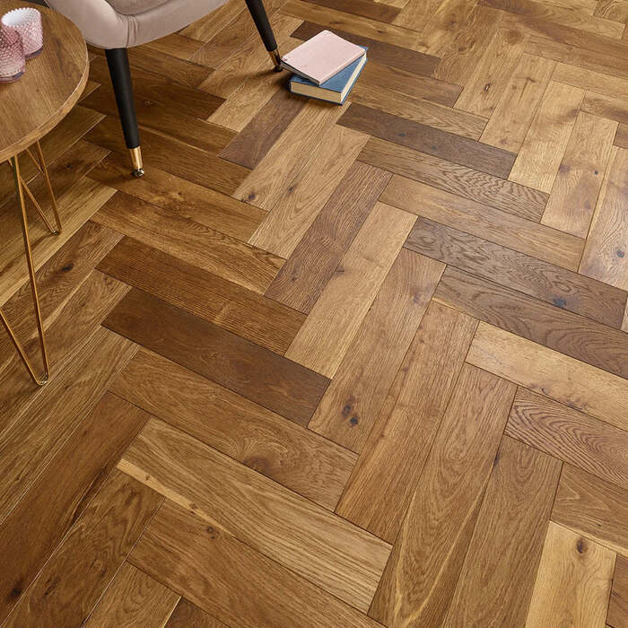 Lusso Flooring Smoked Brushed Lacquered Engineered Oak