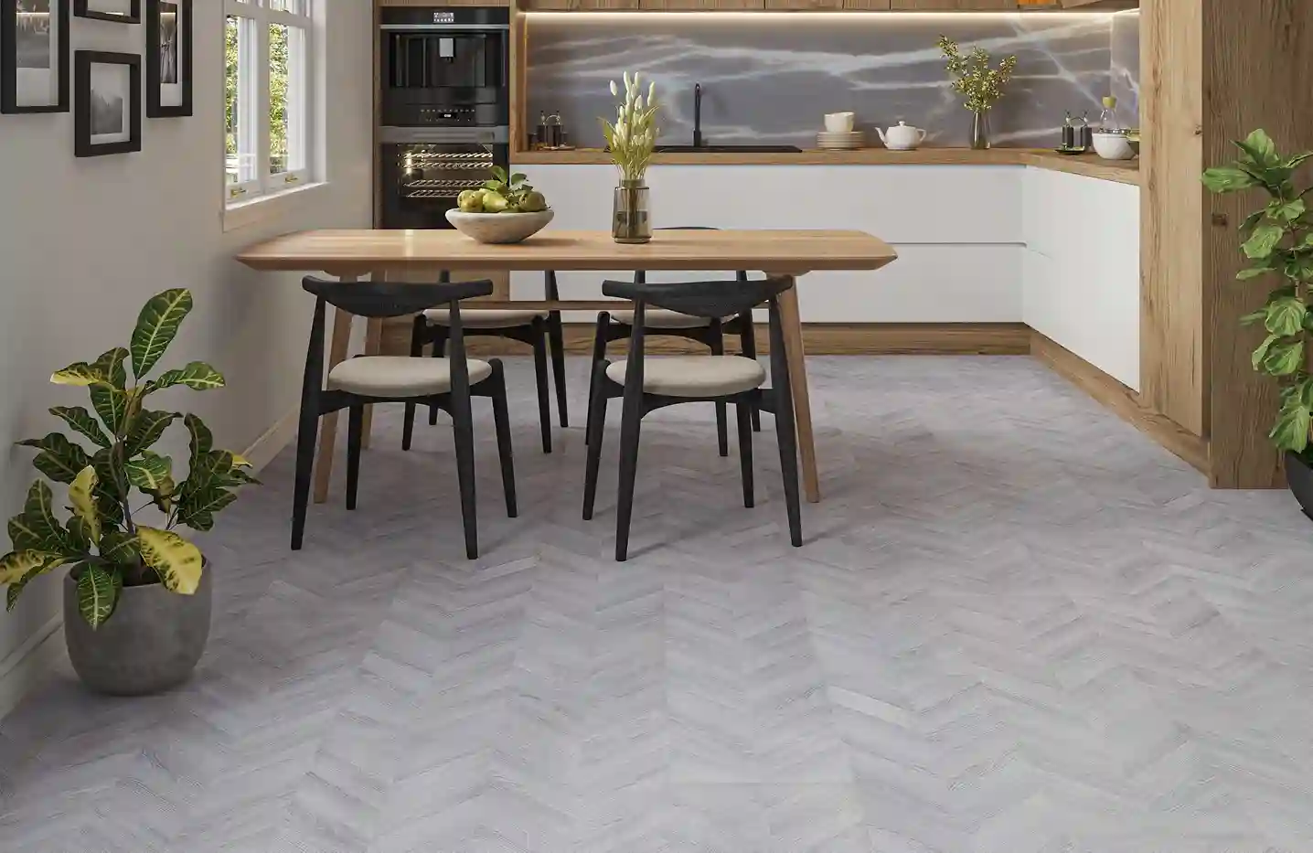 Dove Grey Zigzag Planks