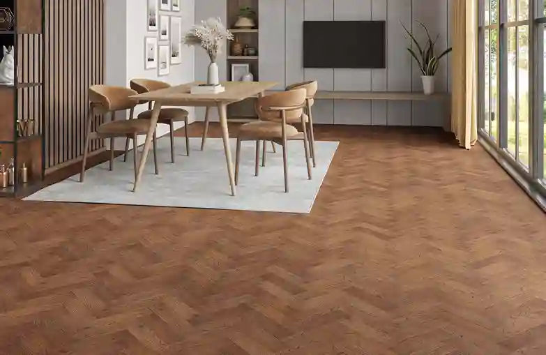 Rich Walnut-Tone Timber Floor