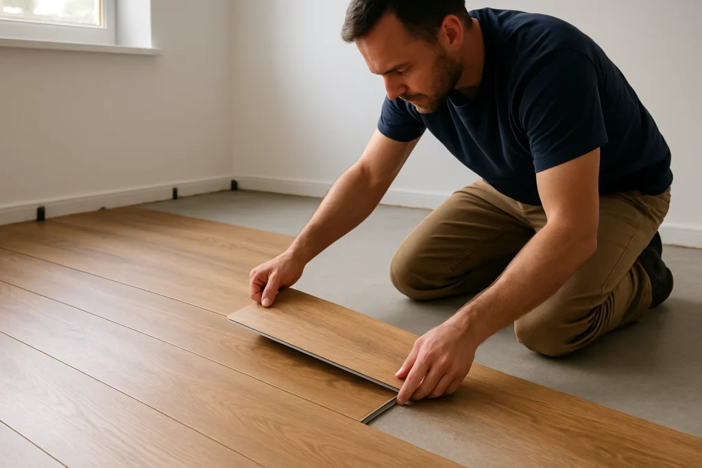 Installing click lock vinyl plank flooring